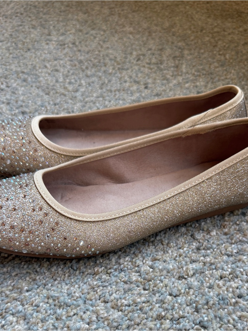 Style & Co. Gold Glitter Ballet Flats womens size 10